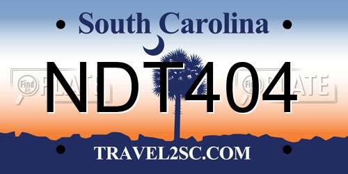 NDT404 South Carolina License Plate