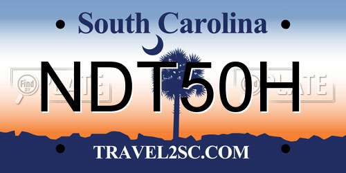 NDT50H South Carolina License Plate