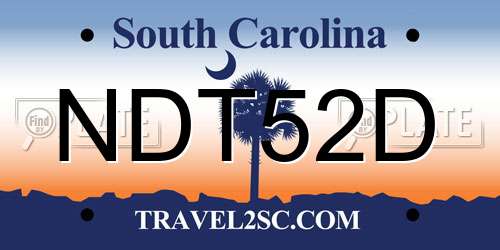 NDT52D South Carolina License Plate