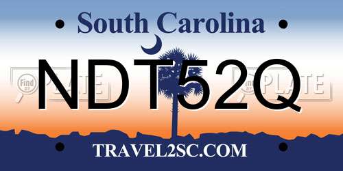 NDT52Q South Carolina License Plate