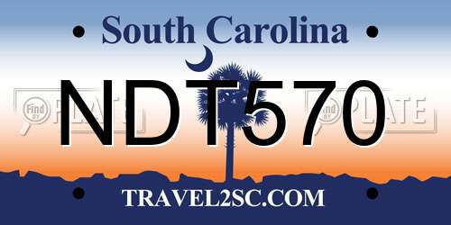 NDT570 South Carolina License Plate