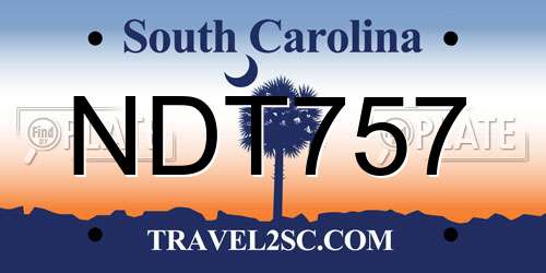 NDT757 South Carolina License Plate