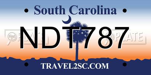 NDT787 South Carolina License Plate