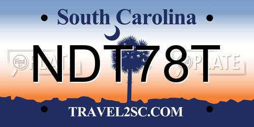 NDT78T South Carolina License Plate