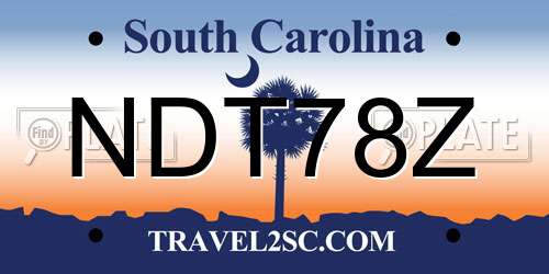 NDT78Z South Carolina License Plate