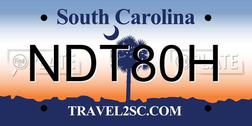 NDT80H South Carolina License Plate