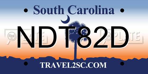 NDT82D South Carolina License Plate