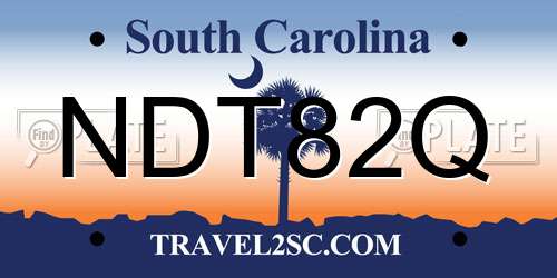 NDT82Q South Carolina License Plate