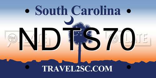NDTS70 South Carolina License Plate