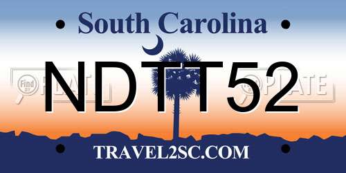 NDTT52 South Carolina License Plate