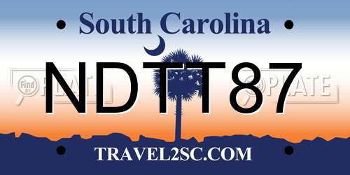 NDTT87 South Carolina License Plate