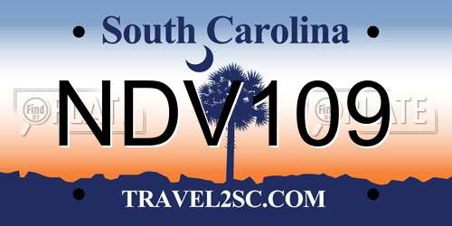 NDV109 South Carolina License Plate