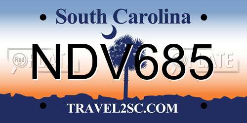 NDV685 South Carolina License Plate