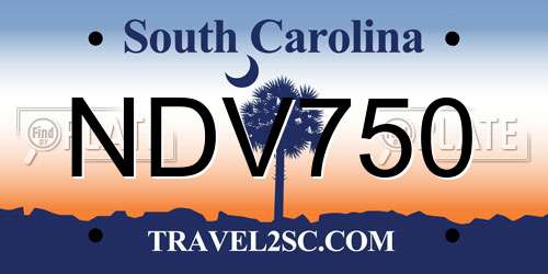 NDV750 South Carolina License Plate