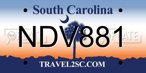NDV881 South Carolina License Plate