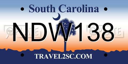 NDW138 South Carolina License Plate
