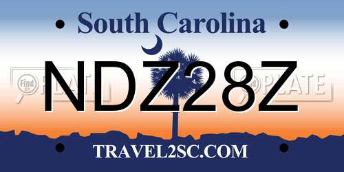 NDZ28Z South Carolina License Plate