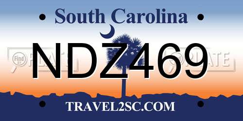 NDZ469 South Carolina License Plate