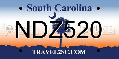 NDZ520 South Carolina License Plate