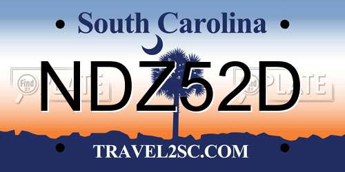 NDZ52D South Carolina License Plate