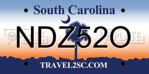 NDZ52O South Carolina License Plate