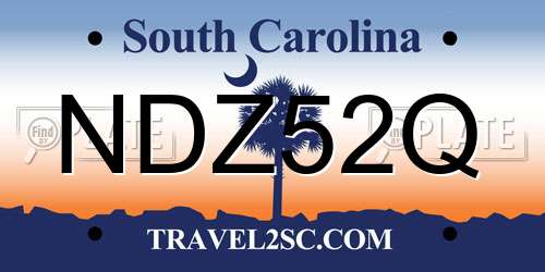 NDZ52Q South Carolina License Plate