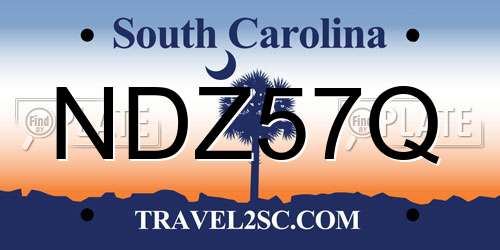NDZ57Q South Carolina License Plate