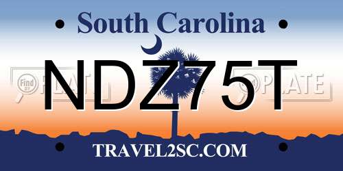 NDZ75T South Carolina License Plate