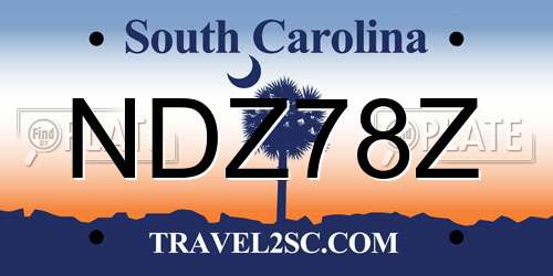 NDZ78Z South Carolina License Plate