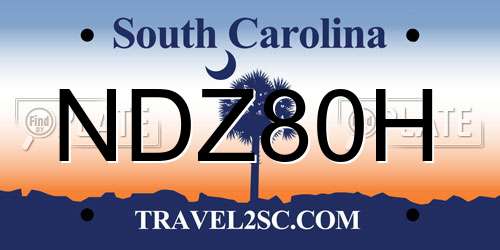 NDZ80H South Carolina License Plate