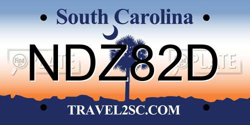 NDZ82D South Carolina License Plate