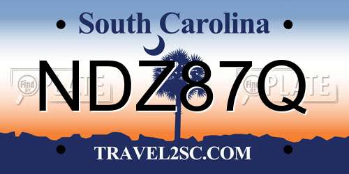 NDZ87Q South Carolina License Plate