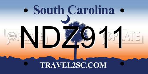 NDZ911 South Carolina License Plate