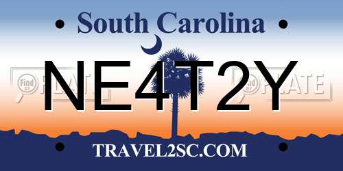 NE4T2Y South Carolina License Plate