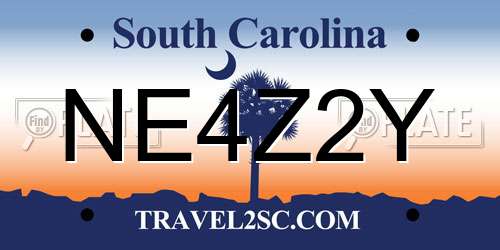 NE4Z2Y South Carolina License Plate