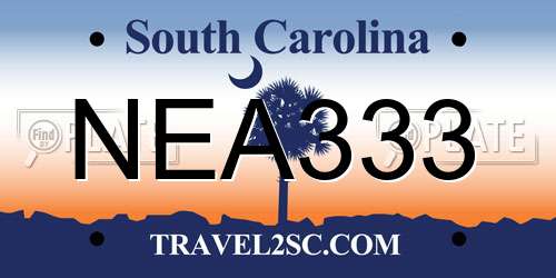 NEA333 South Carolina License Plate