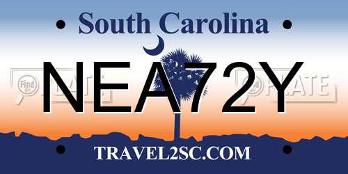 NEA72Y South Carolina License Plate