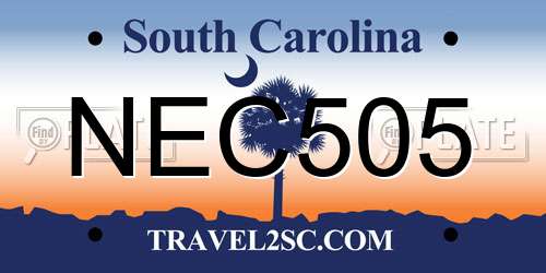 NEC505 South Carolina License Plate