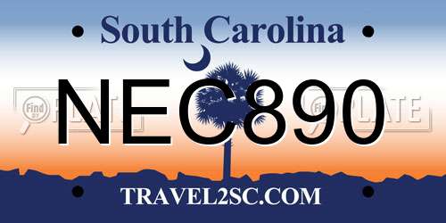 NEC890 South Carolina License Plate