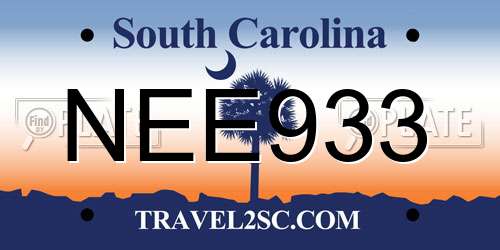 NEE933 South Carolina License Plate