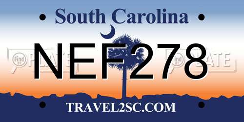 NEF278 South Carolina License Plate