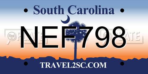 NEF798 South Carolina License Plate