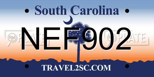 NEF902 South Carolina License Plate