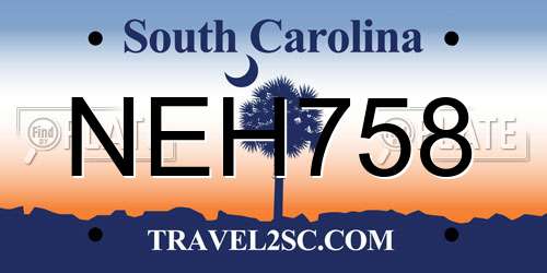 NEH758 South Carolina License Plate