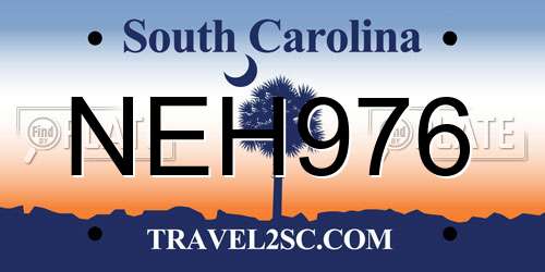 NEH976 South Carolina License Plate