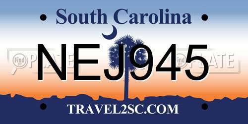 NEJ945 South Carolina License Plate