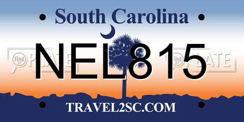 NEL815 South Carolina License Plate