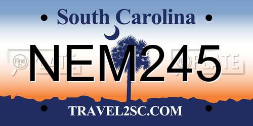 NEM245 South Carolina License Plate
