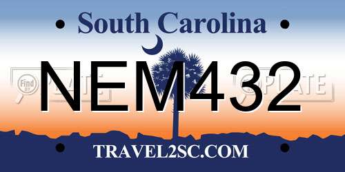 NEM432 South Carolina License Plate