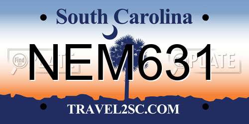 NEM631 South Carolina License Plate